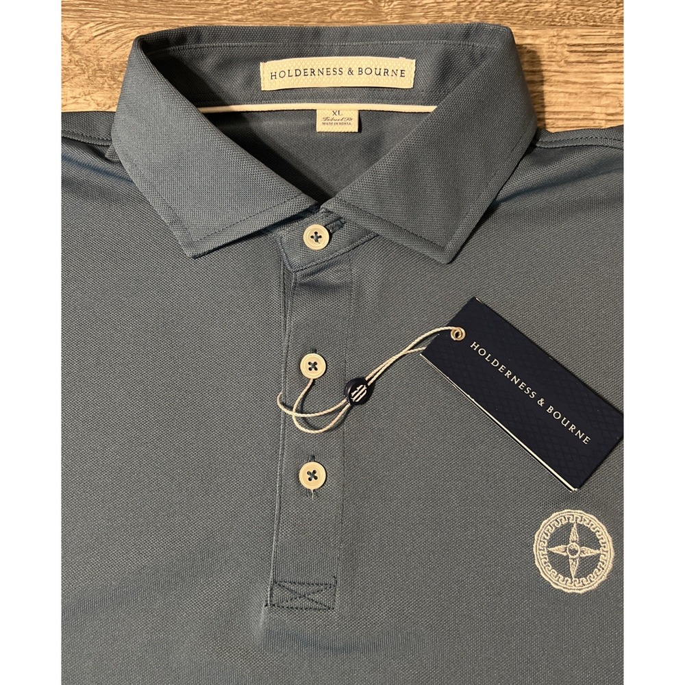 Holderness & Bourne Olympia Fields CC Performance Golf Polo Slate Size XL NWT